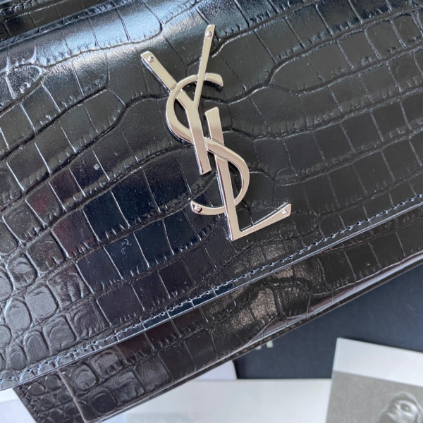 Y*L sunset in crocodile-embossed shiny leather