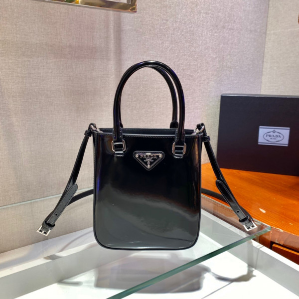 Pra*a small brushed leather tote