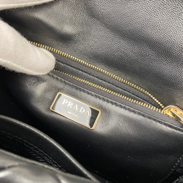 Pra*a system nappa leather patchwork bag