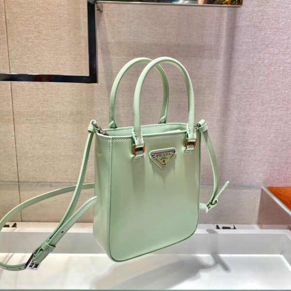 Pra*a small brushed leather tote