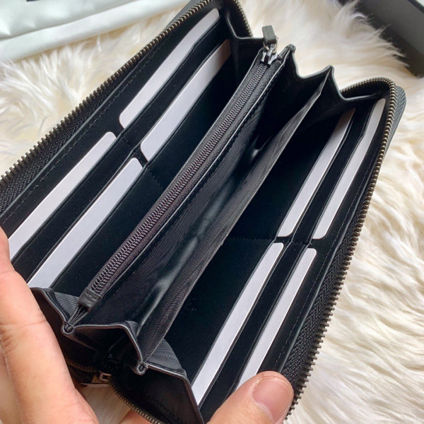 G*u*i leather zip around wallet