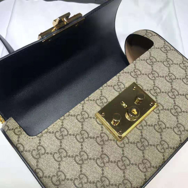 G*u*i padlock gg small bamboo shoulder bag