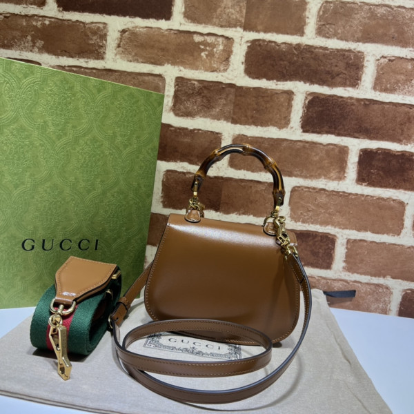 G*u*i mini top handle bag with bamboo