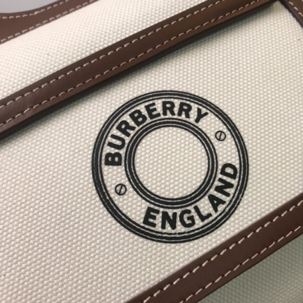 B**rry mini two-tone canvas and leather pocket bag