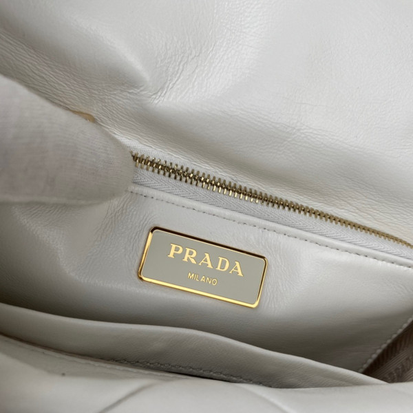 Pra*a system nappa leather patchwork bag