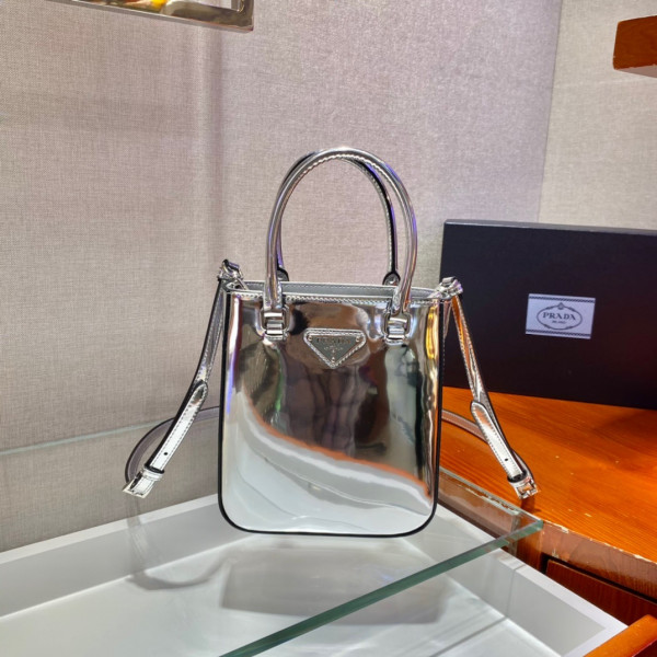 Pra*a small brushed leather tote