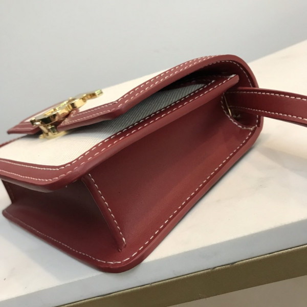 B**rry two-tone canvas and leather tb bag