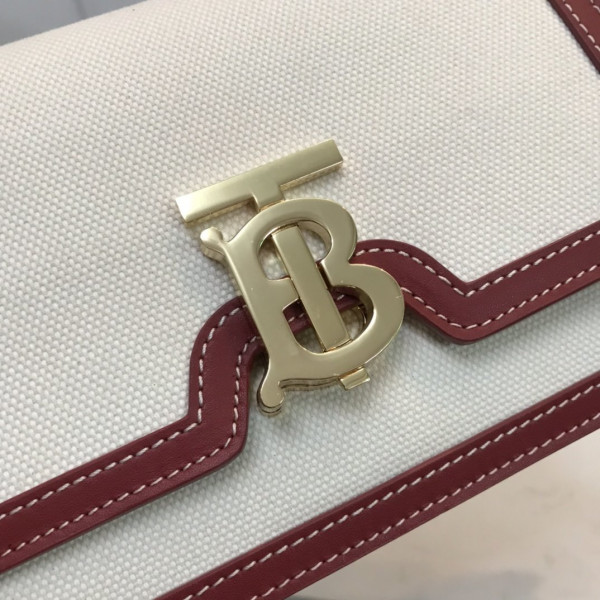 B**rry two-tone canvas and leather tb bag