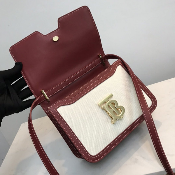 B**rry two-tone canvas and leather tb bag