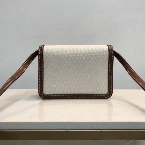 B**rry two-tone canvas and leather tb bag
