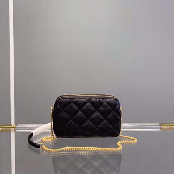 Y*L becky double-zip pouch in quilted lambskin