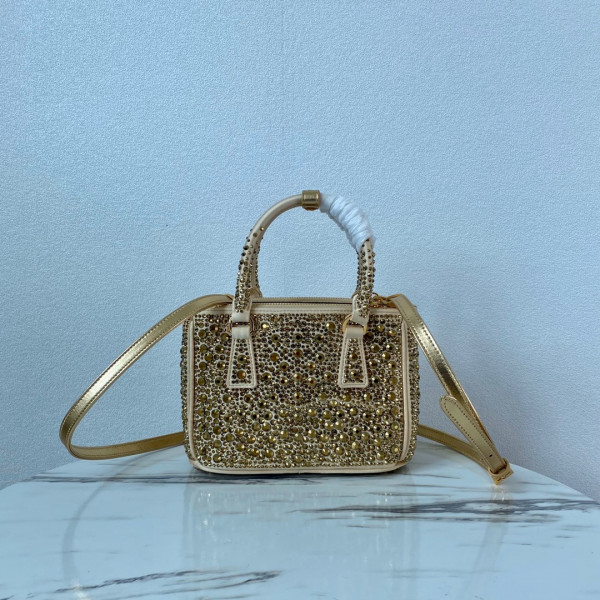 Pra*a galleria satin mini-bag with crystals