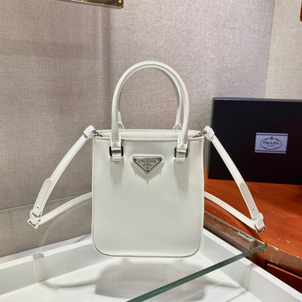 Pra*a small brushed leather tote