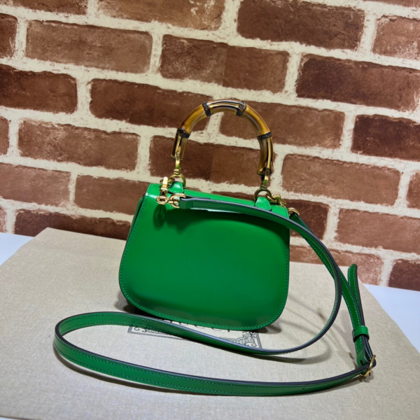 G*u*i mini top handle bag with bamboo