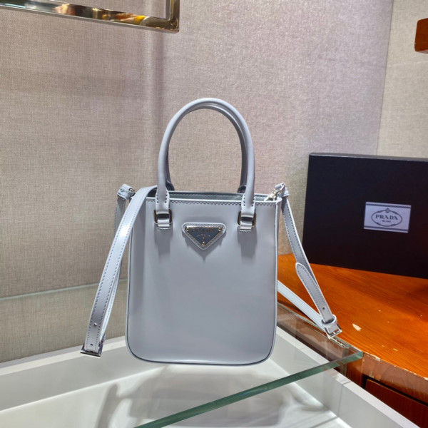 Pra*a small brushed leather tote