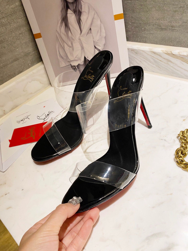 Ch**an louboutin just nothing illusion red sole sandals