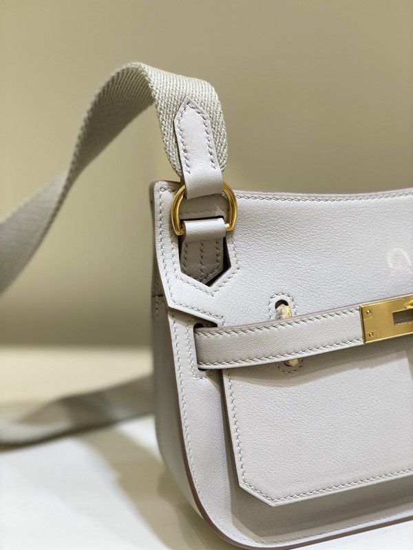 H**mes jypsiere mini bag in swift leather gris meyer