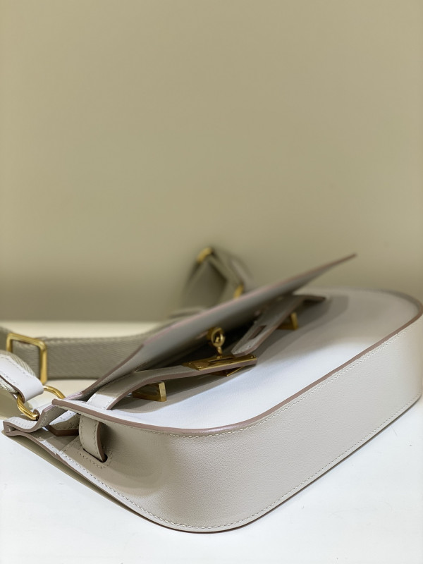 H**mes jypsiere mini bag in swift leather gris meyer