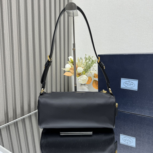 Pra*a medium re-nylon shoulder bag with padlock