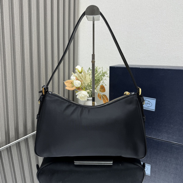 Pra*a aimée large re-nylon shoulder bag with padlock
