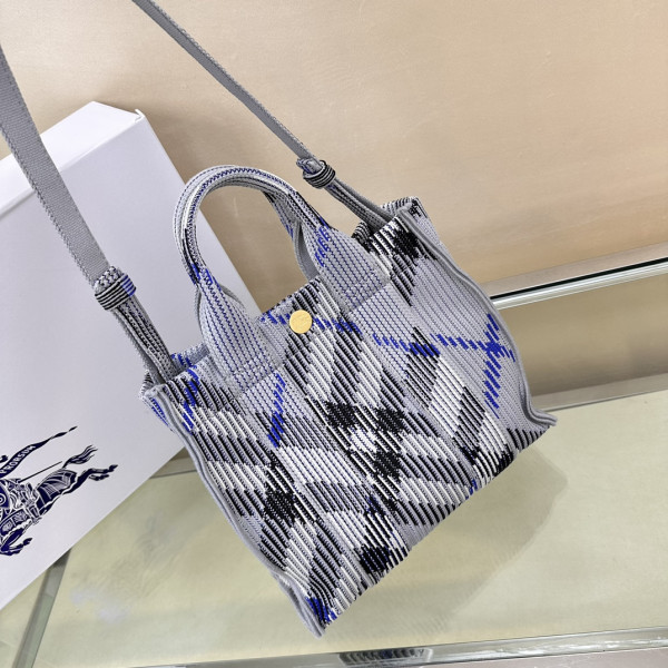 B**rry mini check knitted tote-25*11*22cm
