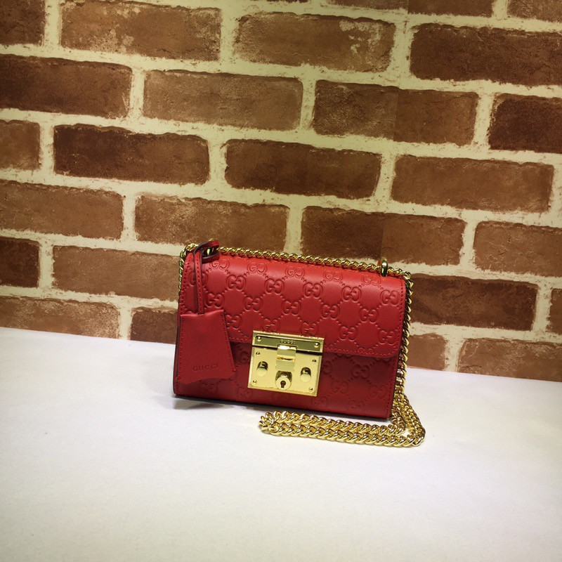 G*u*i padlock small G*u*i signature shoulder bag