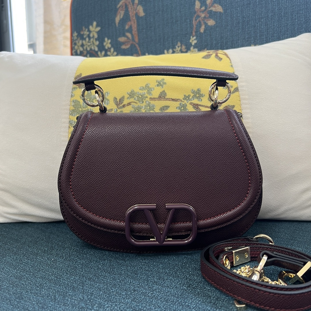 Valentino Garavani Vsling Saddle Leather Shoulder Bag