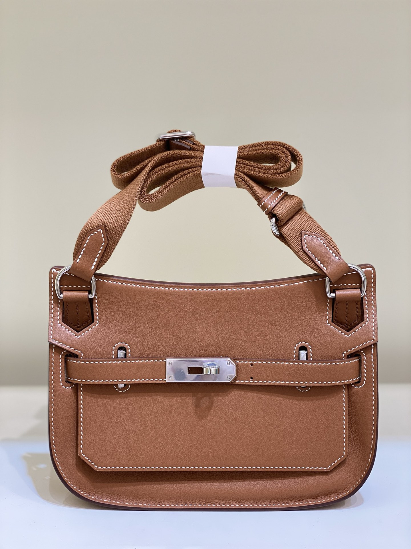H**mes jypsiere mini bag in swift leather gris meyer
