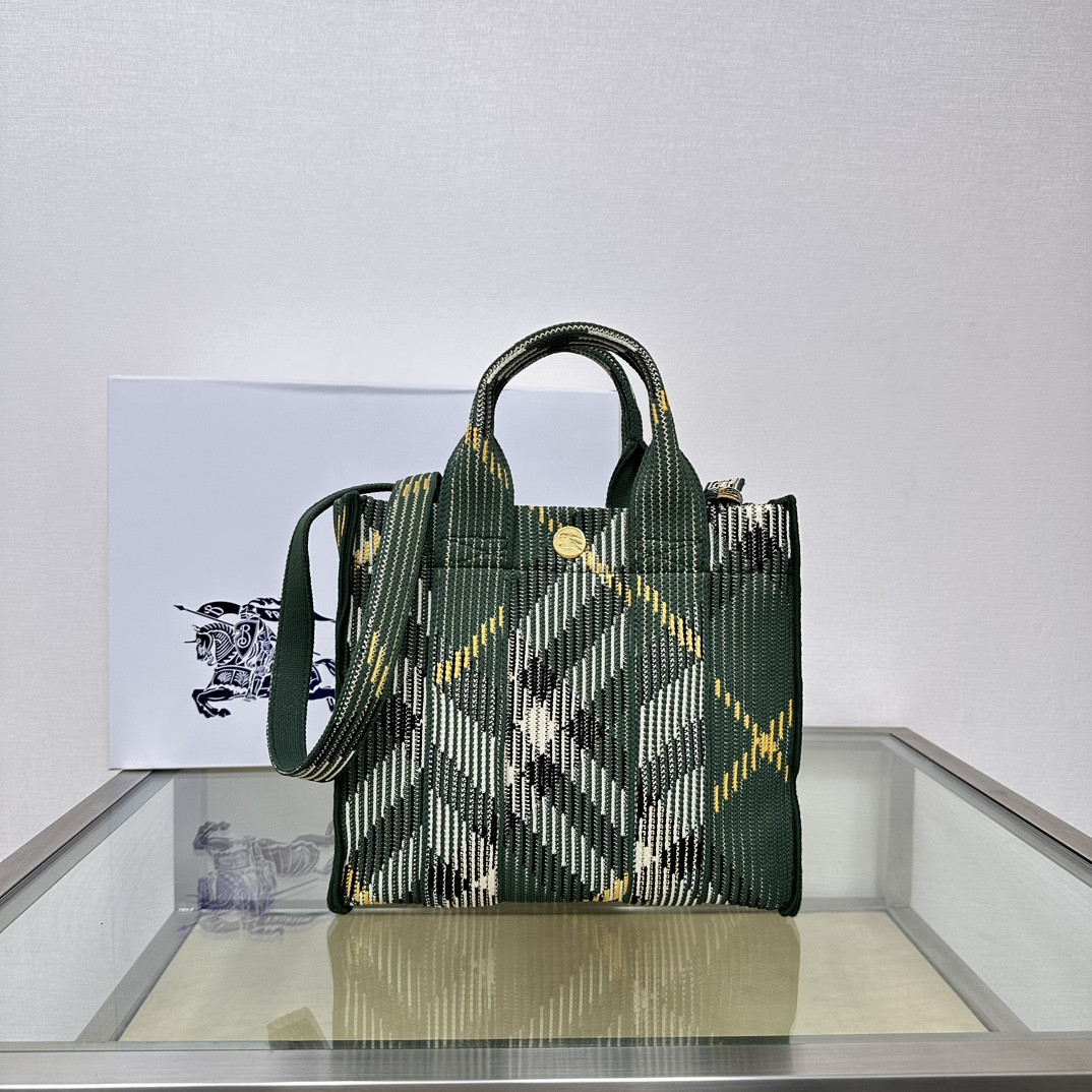 B**rry mini check knitted tote-25*11*22cm